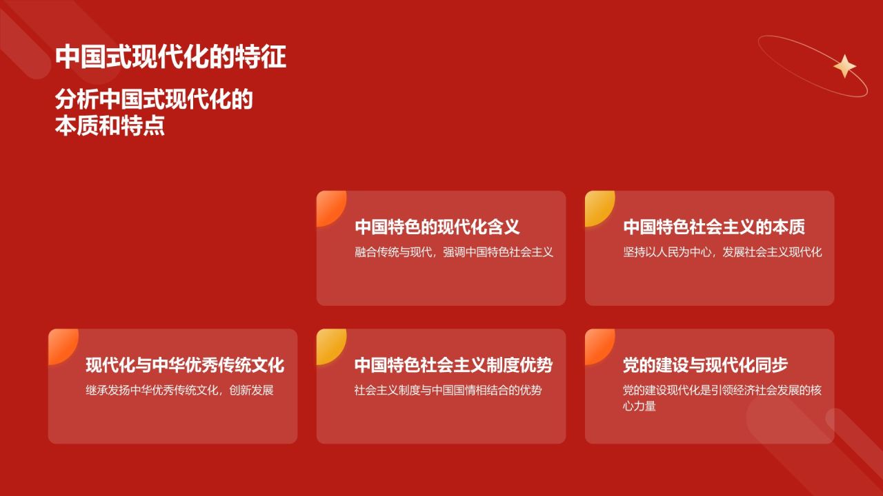 红色党政风中国式现代化党建党课学习PPT模板