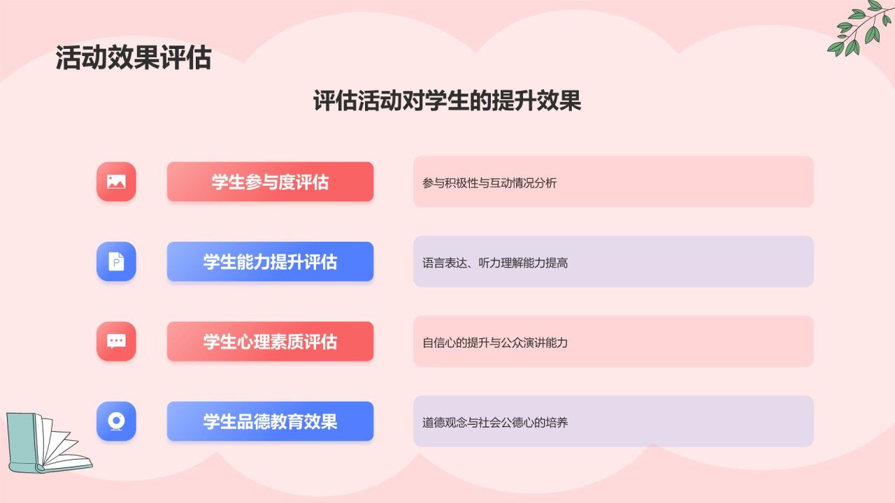 粉色插画风小学故事分享会PPT模板