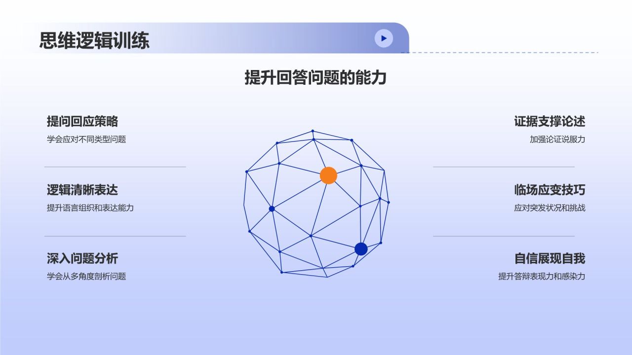蓝色插画风学术答辩精英培训班PPT模板