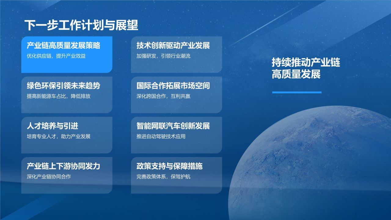 蓝色科技风汽车产业供应链峰会PPT模板