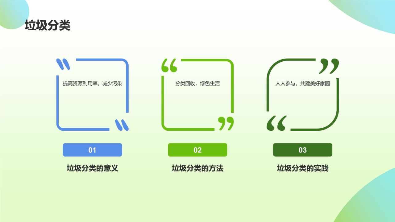 绿色插画风环保故事分享PPT模板