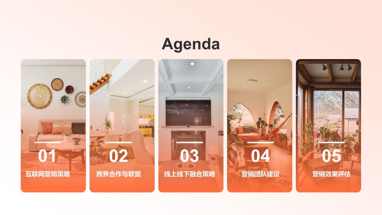 橙色摄影风地产家居网络营销PPT模板