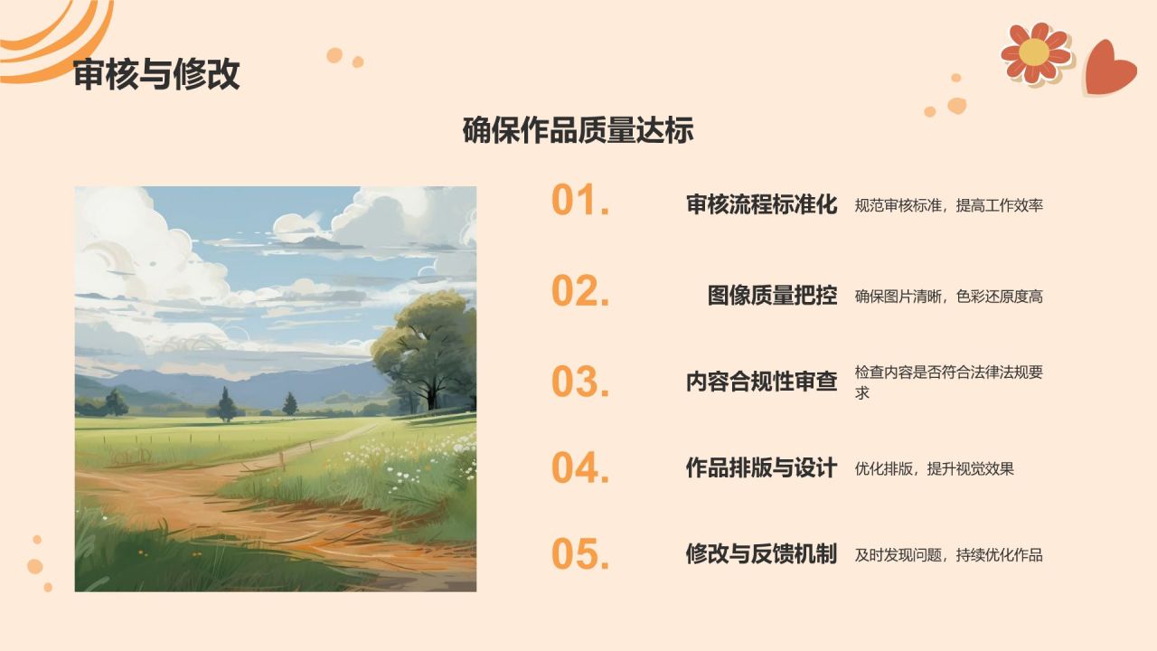 橙色几何风高效相册图集制作PPT模板