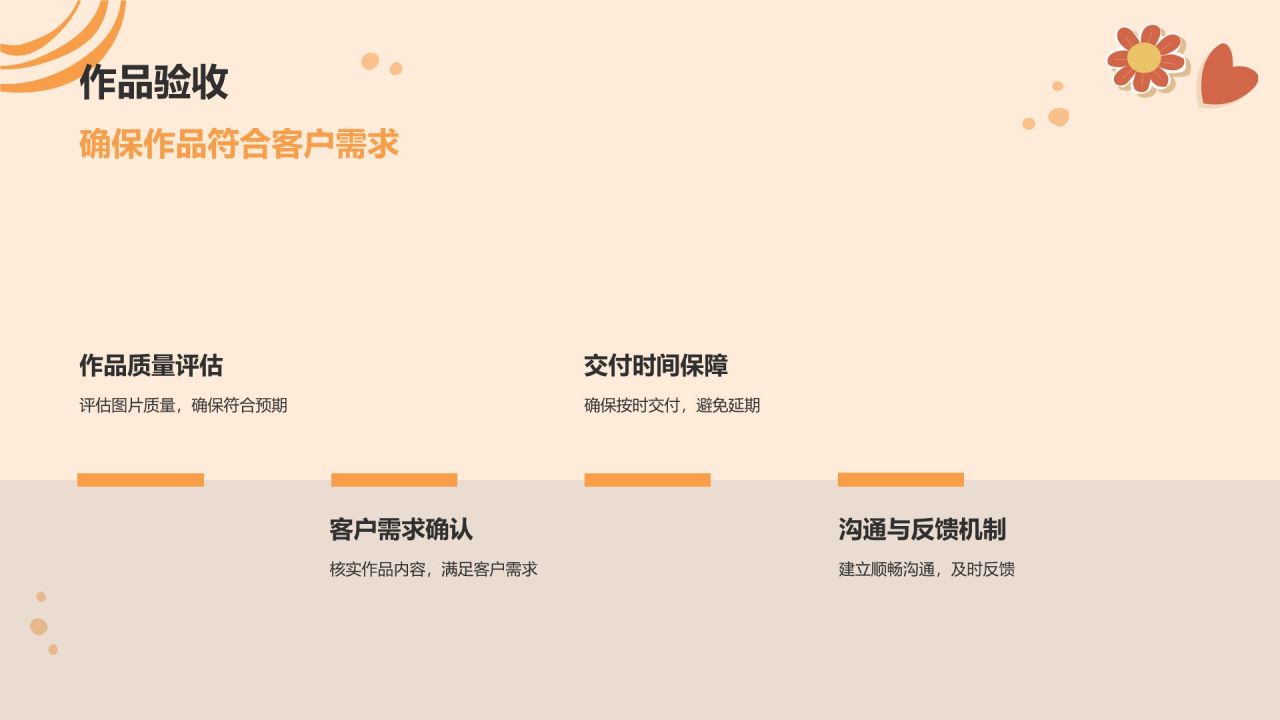 橙色几何风高效相册图集制作PPT模板