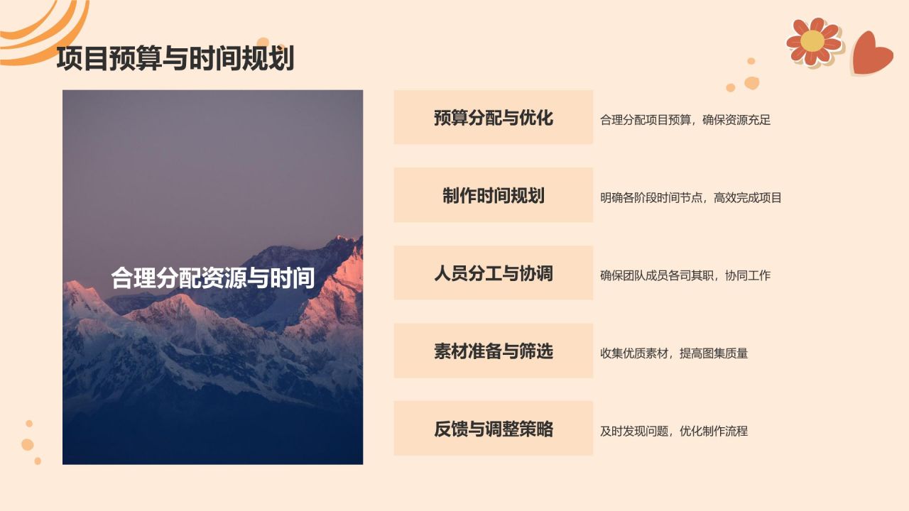 橙色几何风高效相册图集制作PPT模板
