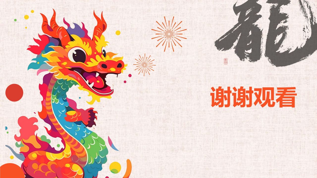 红色喜庆风龙年新年历史与文化PPT模板
