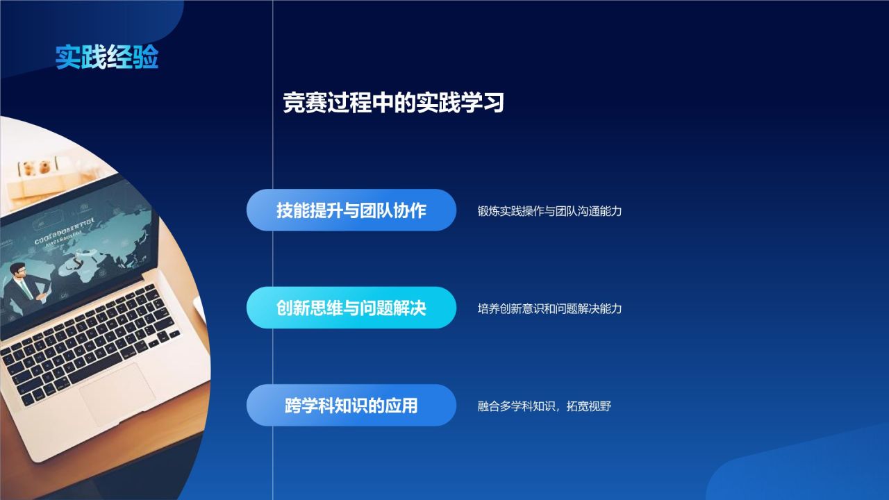 蓝色科技风大学生挑战杯PPT模板