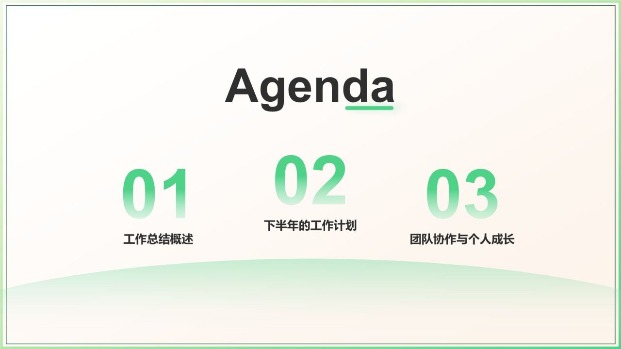 绿色简约风通用行业年中工作总结PPT模板