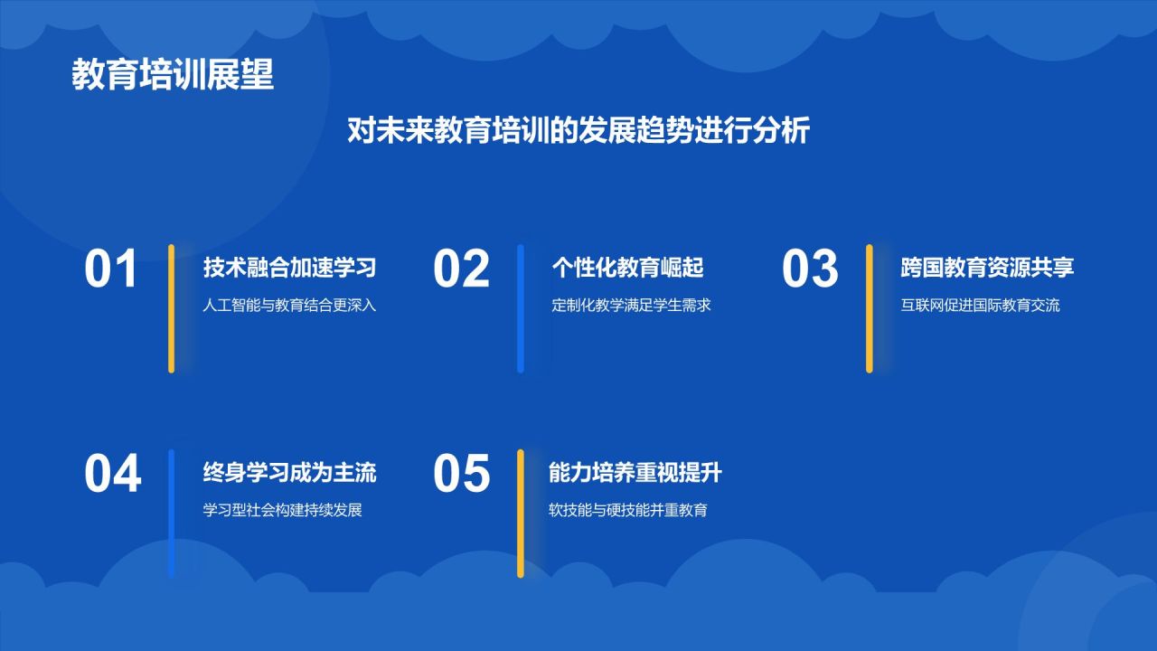蓝色插画风学生英语学习成果汇报展示PPT模板