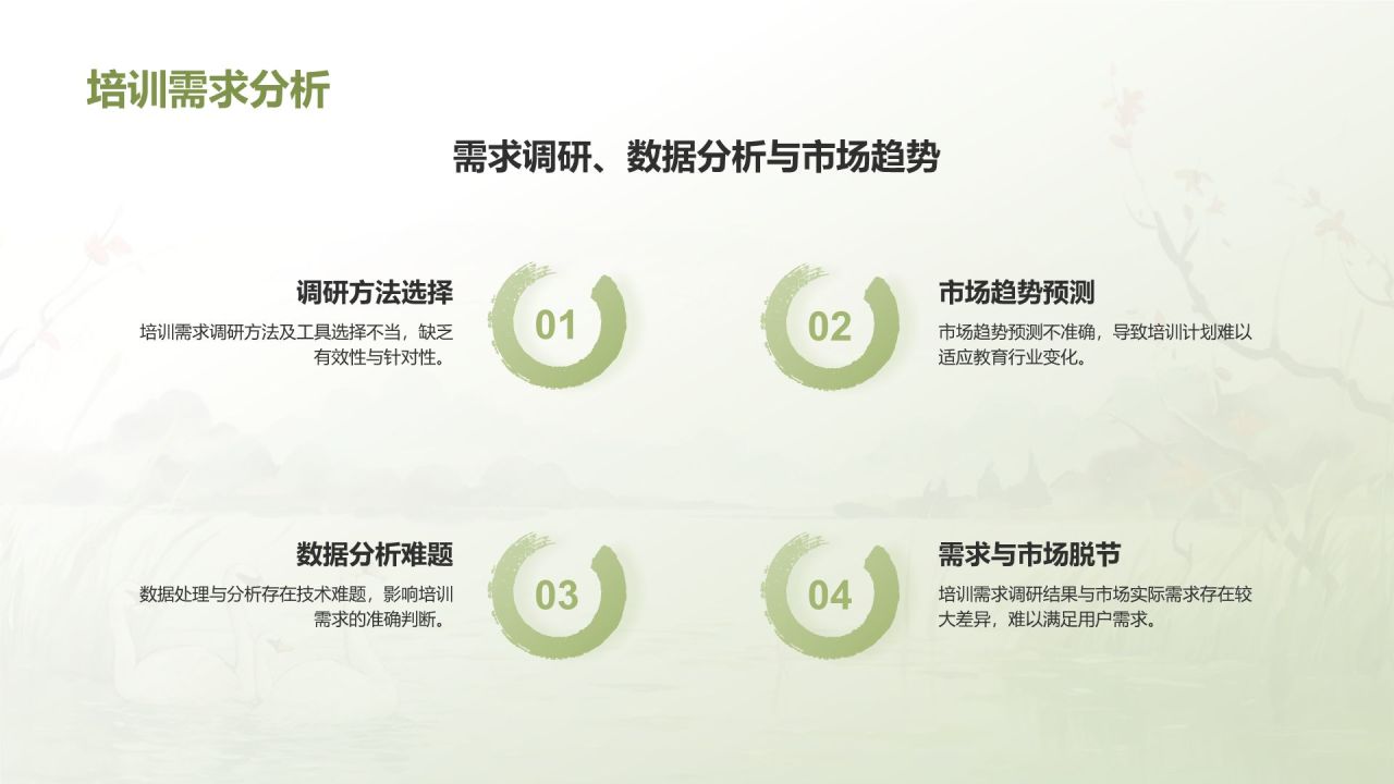 绿色水墨风教育行业年中工作总结汇报PPT模板