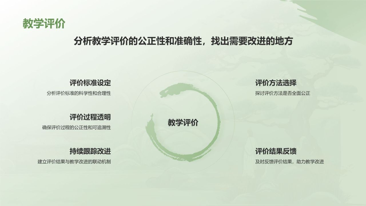绿色水墨风教师通用年中工作总结汇报PPT模板