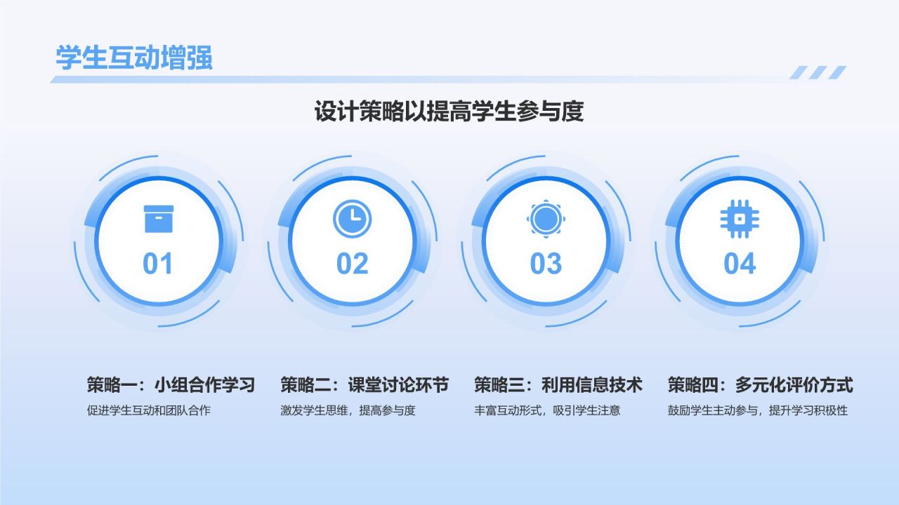 蓝色插画风教师课程总结汇报PPT模板