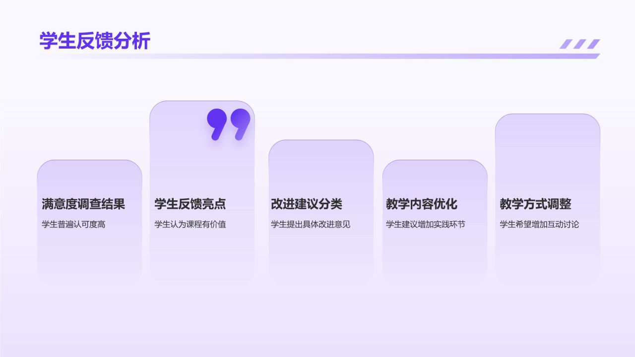 紫色插画风教师课程总结汇报PPT模板