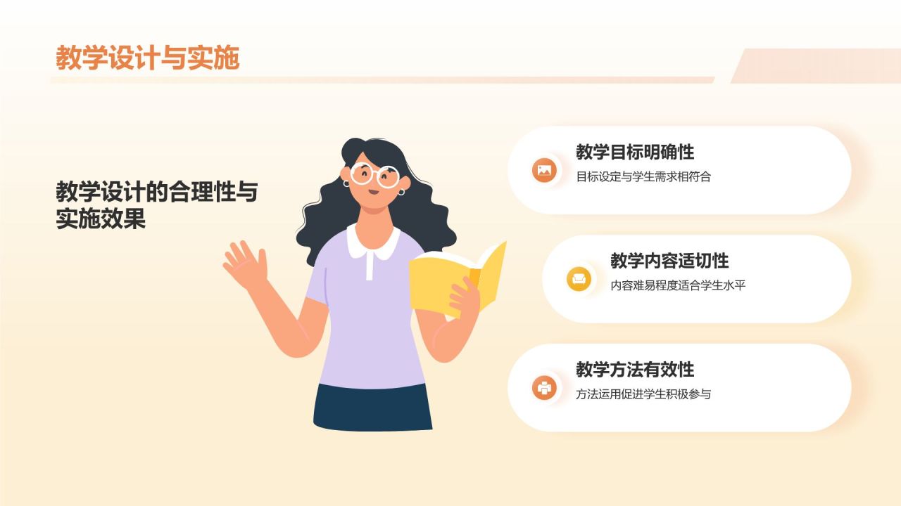 橙色3D风教师课程总结汇报PPT模板