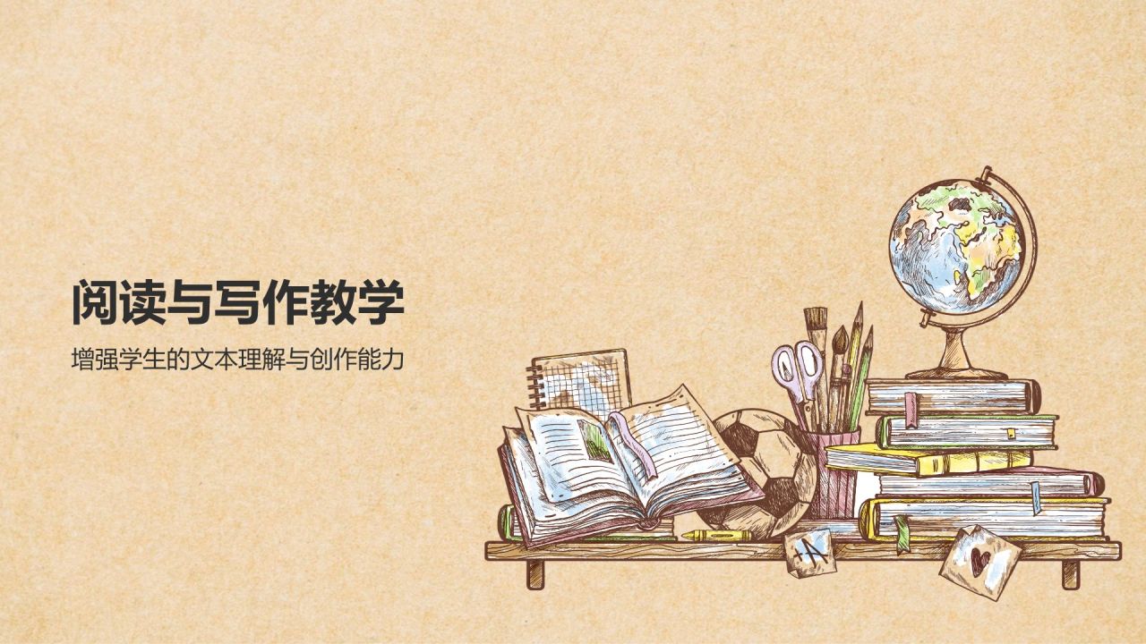 橙色复古风英语教学通用PPT模板