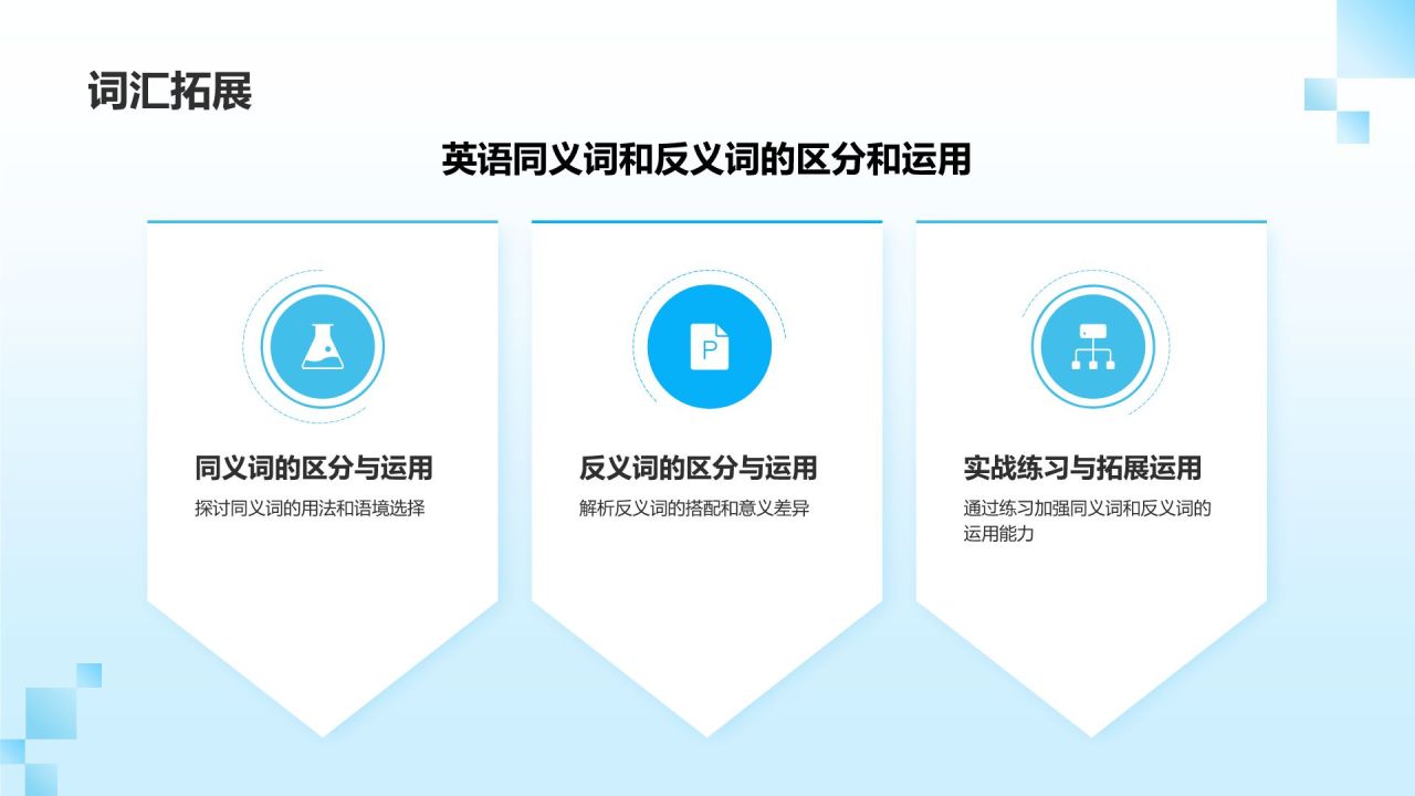 蓝色插画风英语教学通用PPT模板