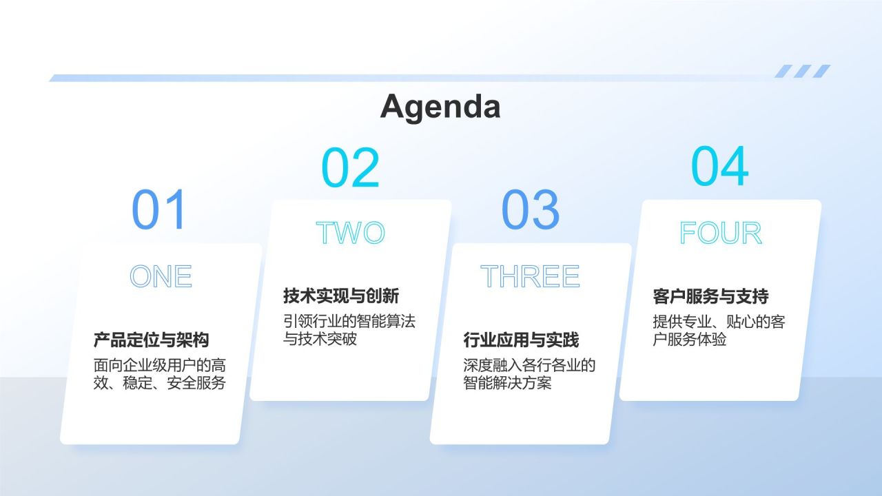 蓝色3D风产品介绍PPT模板