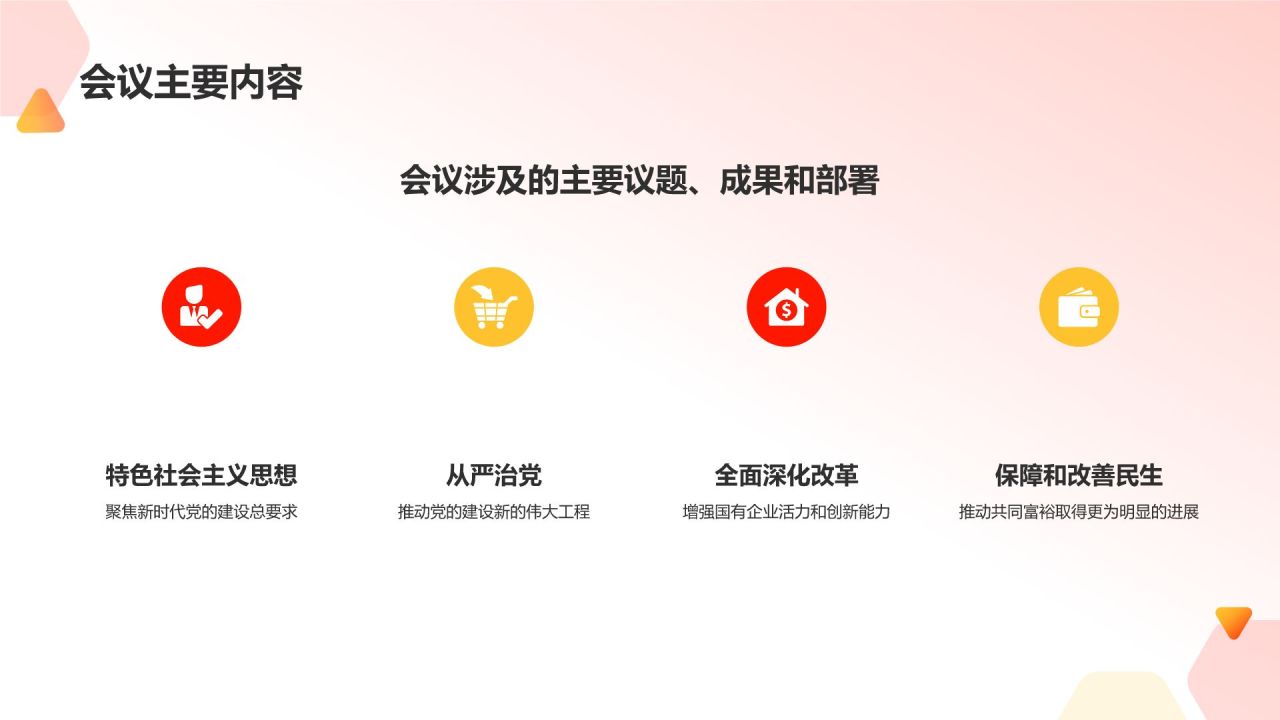 红色党政风学习会议精神党政党建PPT模板
