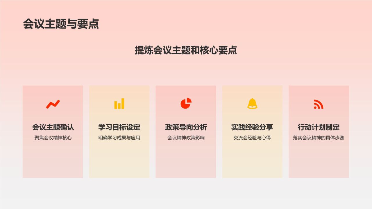 红色喜庆风全面深入学习会议精神PPT模板