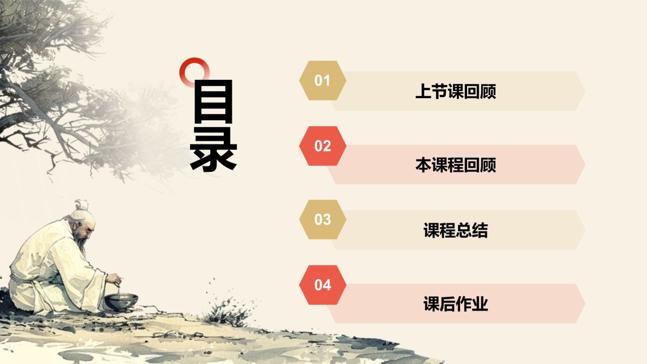 黄色水墨风教师说课教学设计公开课PPT模板