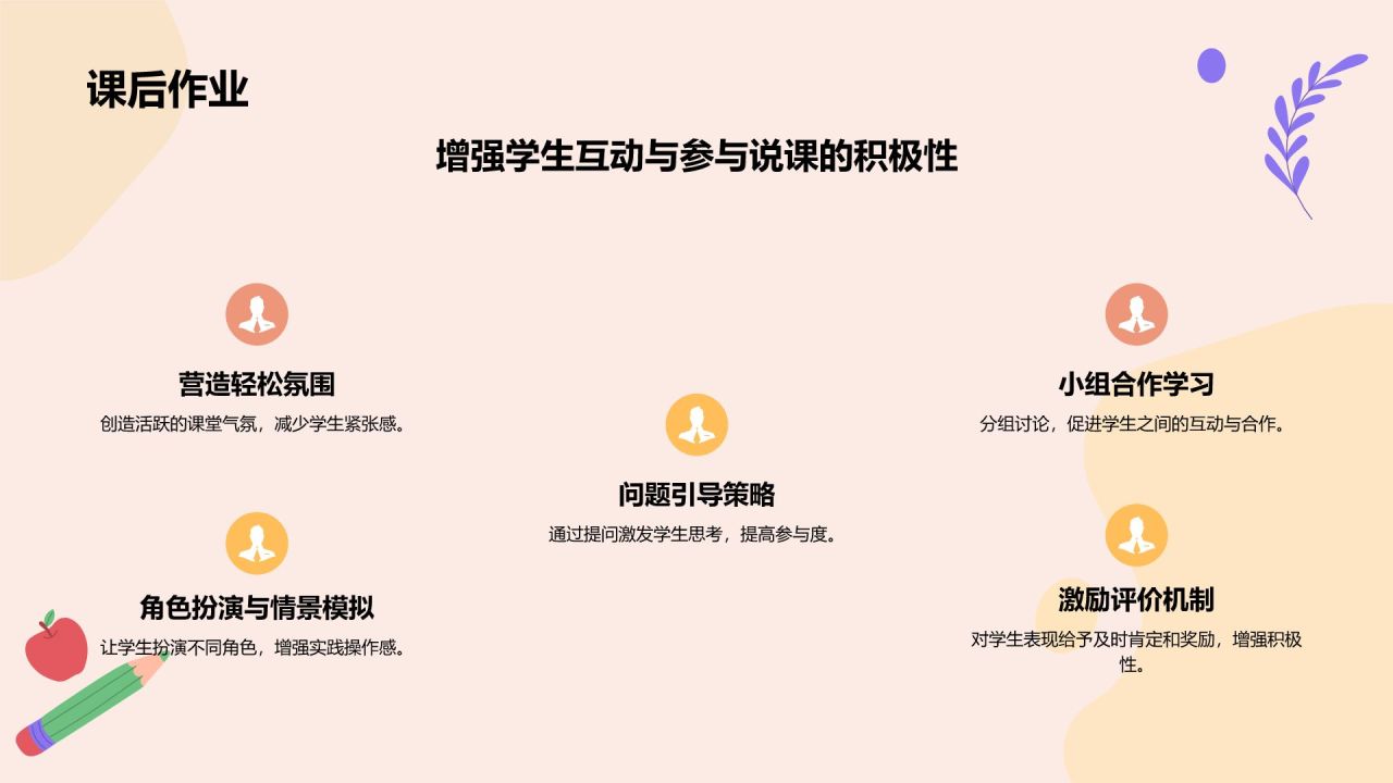 红色插画风教师说课教学设计公开课PPT模板