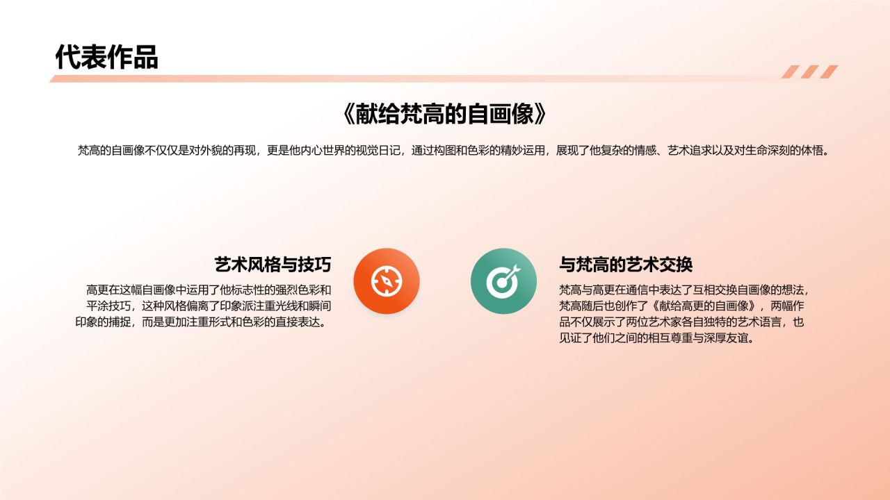 橙色复古风文森特·梵高——荷兰后印象派画家PPT模板