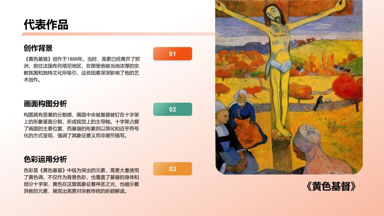 橙色复古风文森特·梵高——荷兰后印象派画家PPT模板