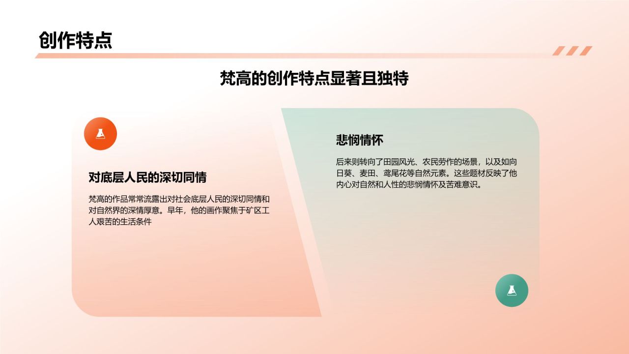 橙色复古风文森特·梵高——荷兰后印象派画家PPT模板