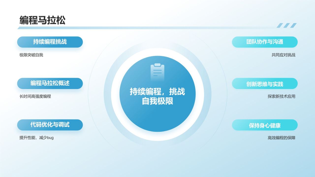 蓝色科技风程序员之光PPT模板