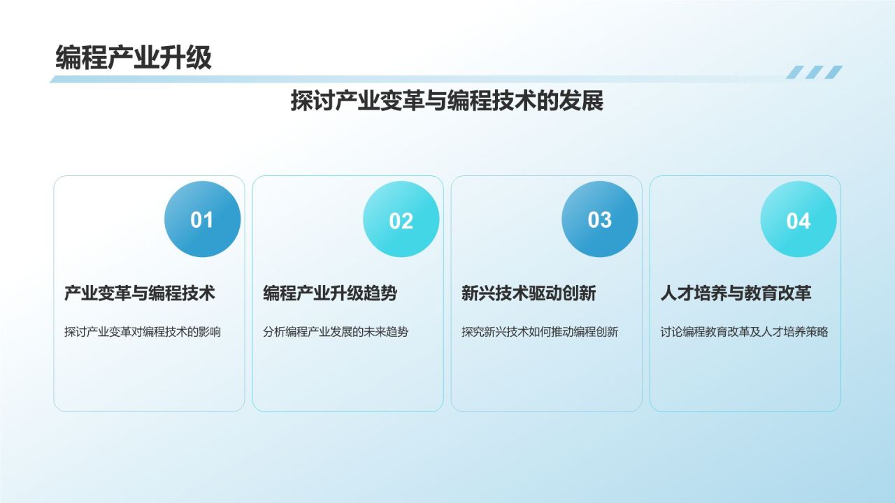 蓝色科技风程序员之光PPT模板