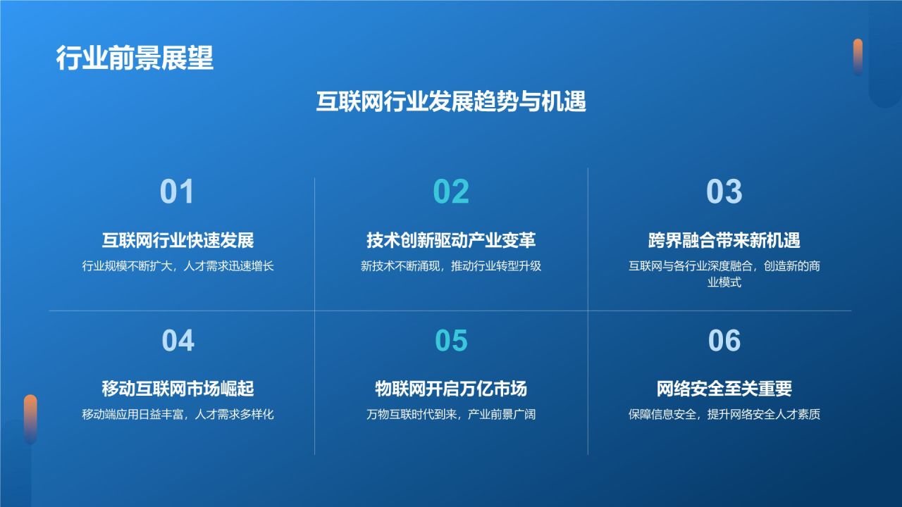 蓝色科技风互联网行业人才发展报告PPT模板