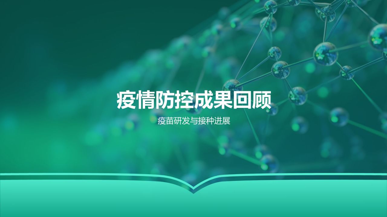绿色科技风生物医疗年终总结PPT模板