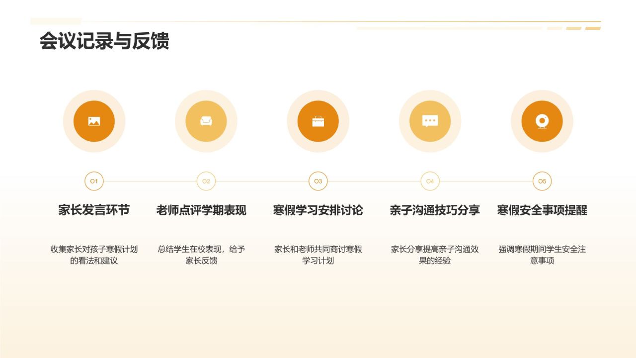 橙色摄影风初高中寒假家长会PPT模板