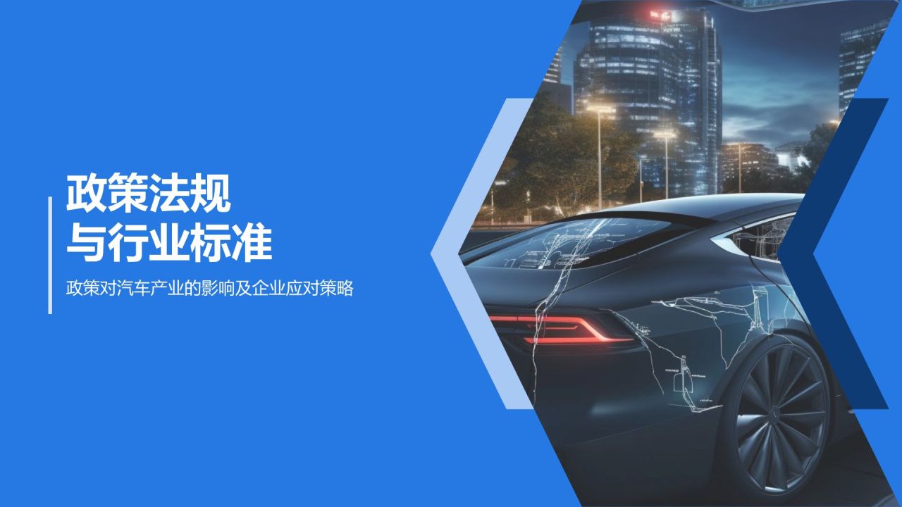 蓝色科技风汽车行业年度总结汇报PPT模板
