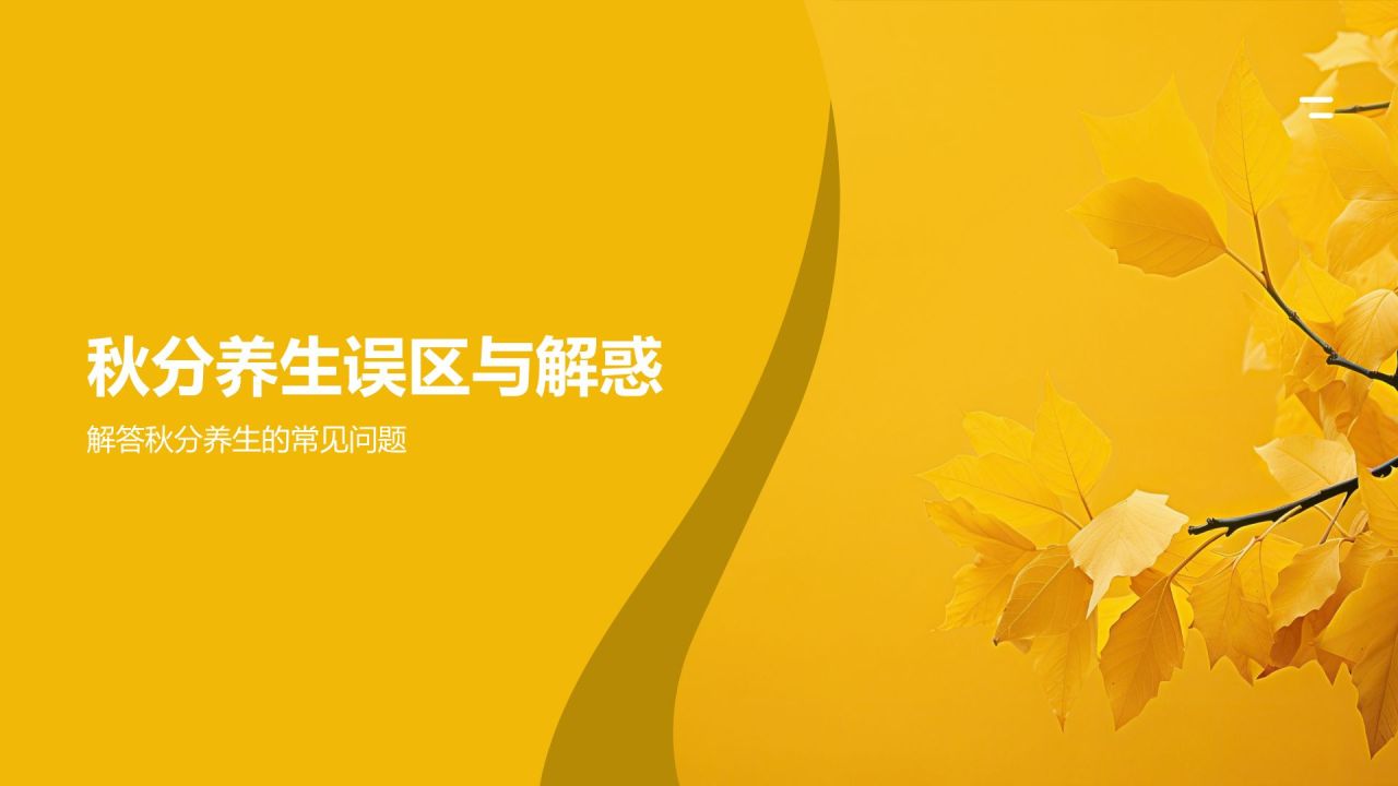 黄色简约风秋分家居养生攻略PPT模板