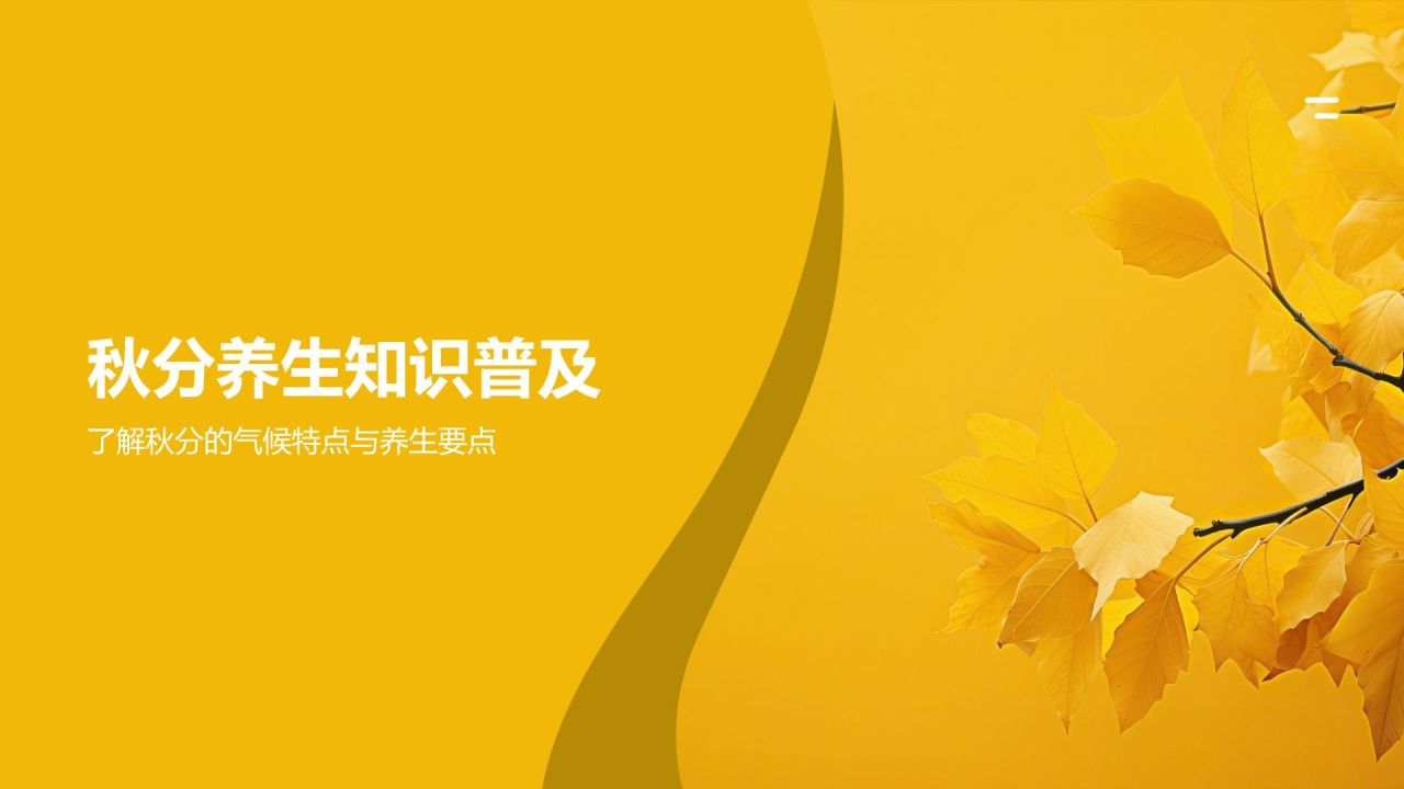 黄色简约风秋分家居养生攻略PPT模板