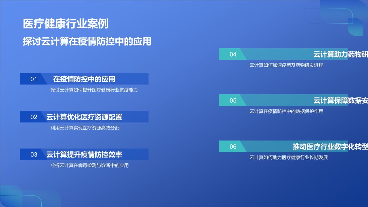 蓝色科技风云计算助力企业数字化转型PPT模板