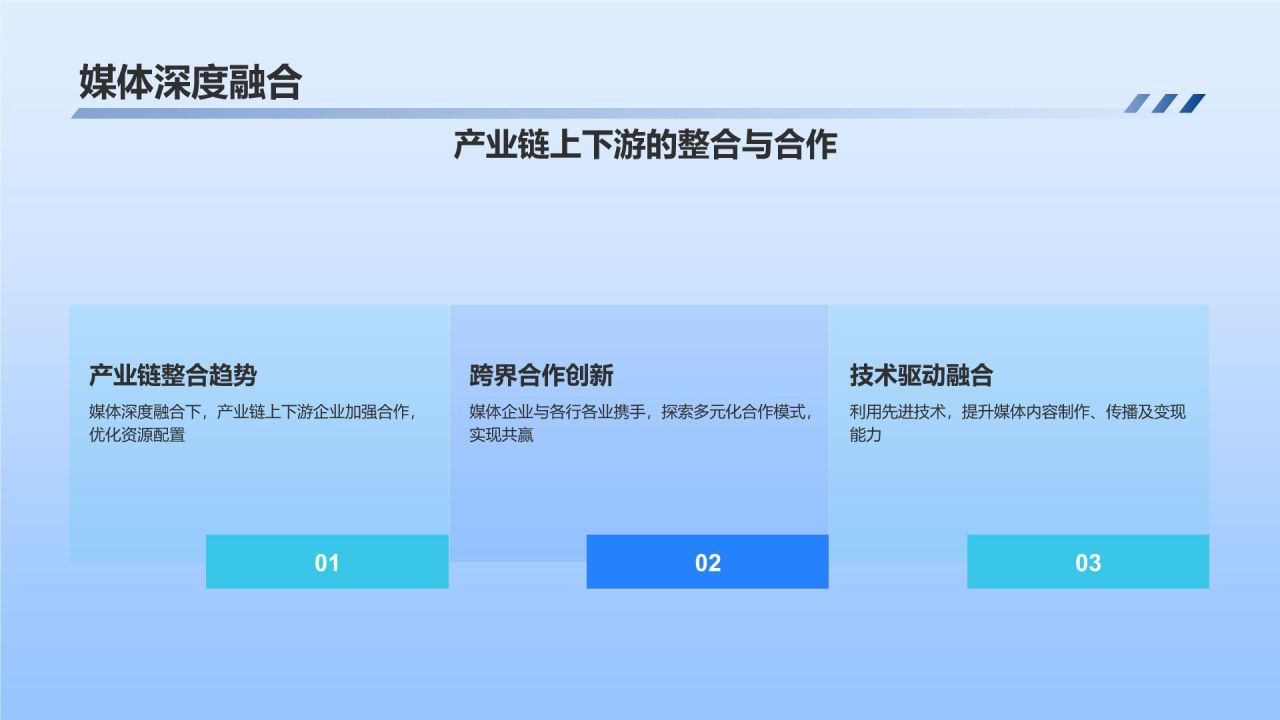 蓝色商务风媒体传媒行业总结汇报PPT模板