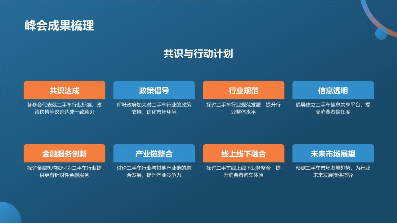 蓝色摄影风二手车行业峰会PPT模板