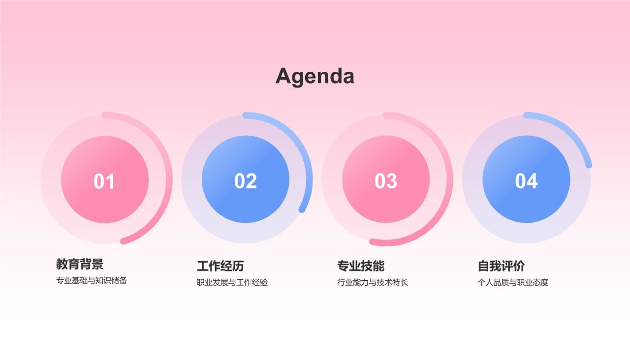 粉色3D风个人简历个人简历PPT模板