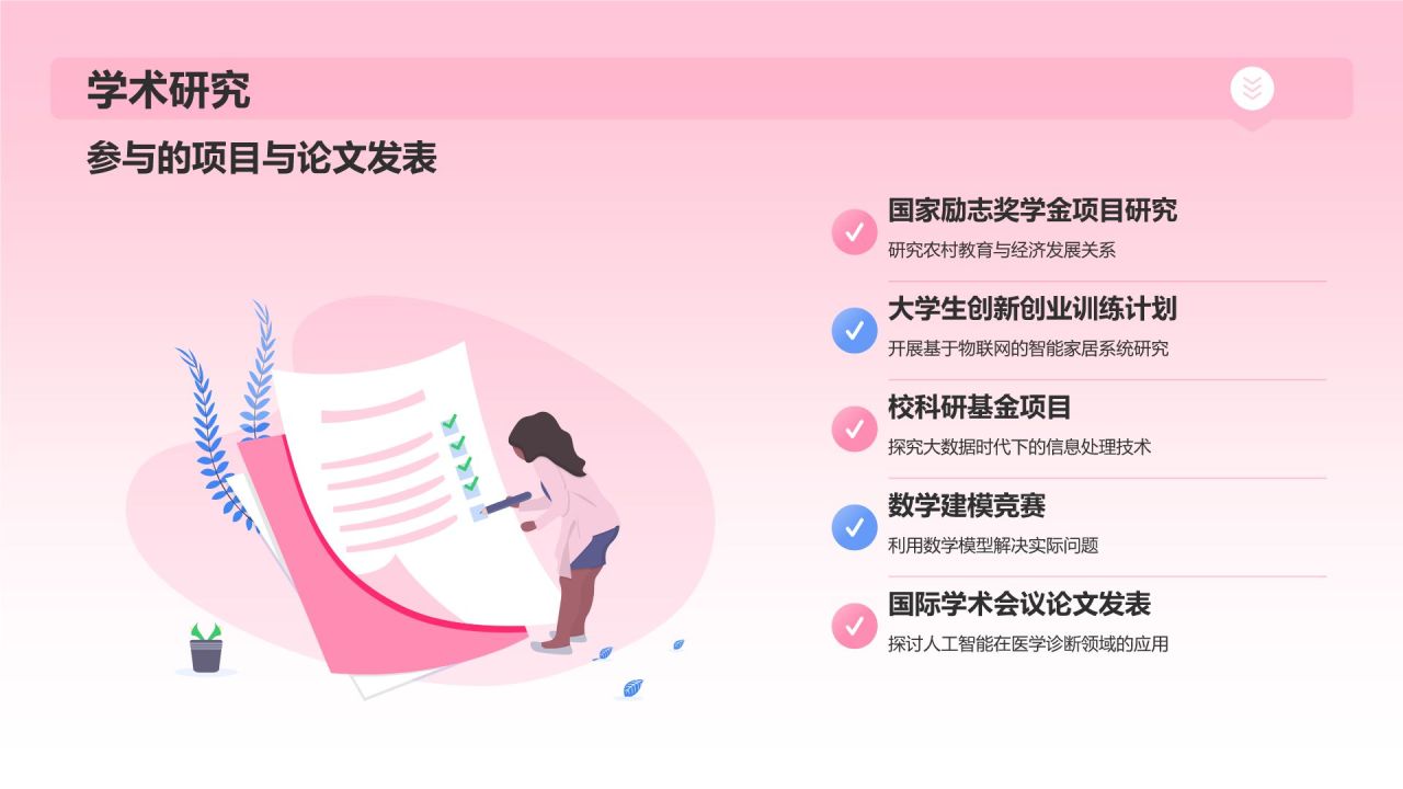 粉色3D风个人简历个人简历PPT模板