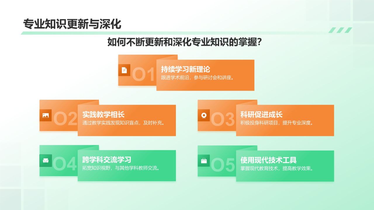 绿色渐变风大学生教师职业生涯规划PPT模板