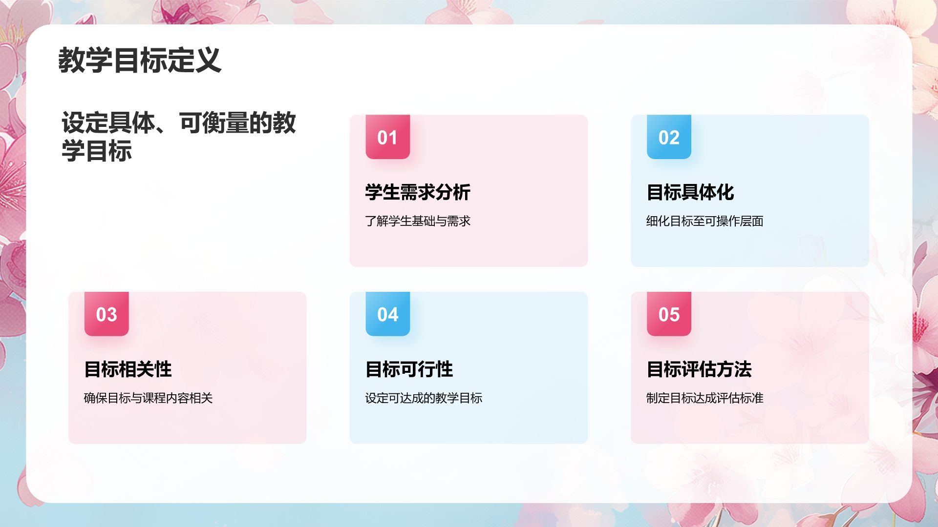 粉色小清新教学通用课件PPT模板