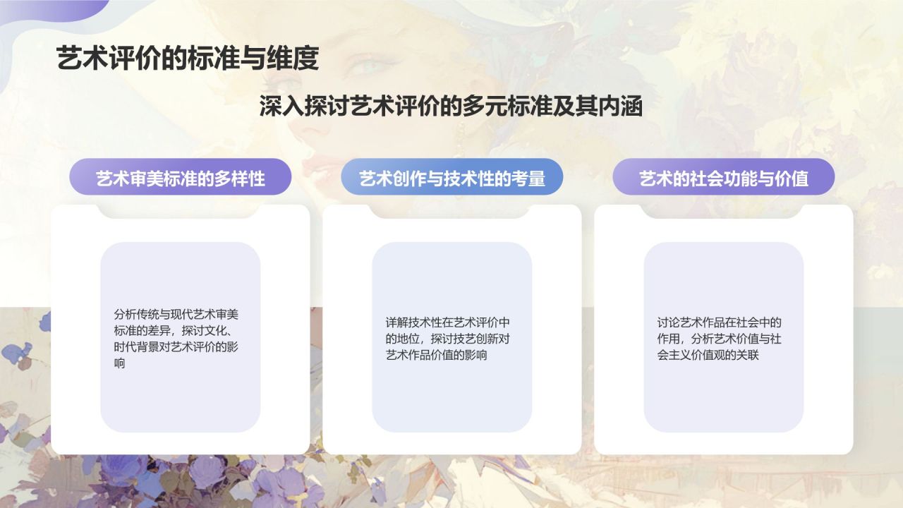 蓝色插画风艺术画册相册PPT模板