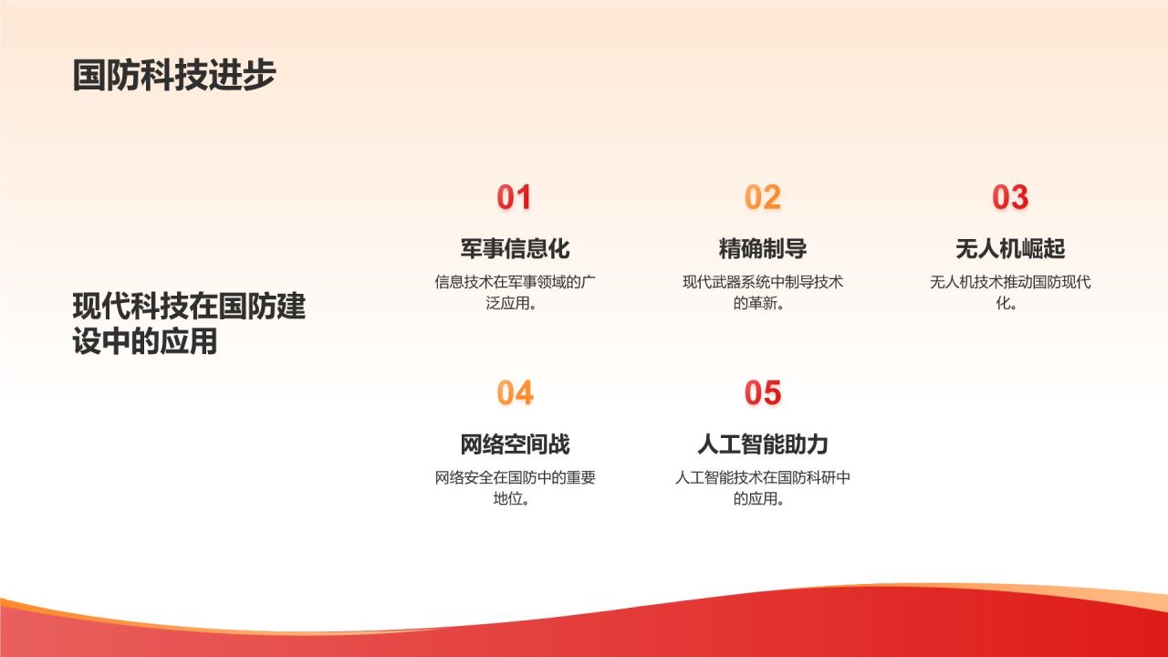 红色党政风国防知识科普PPT模板