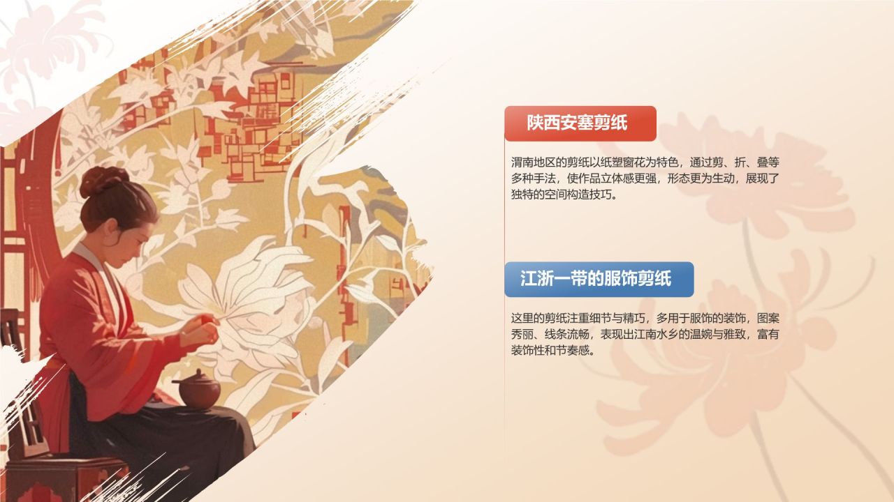 红色复古风中国十大国粹——剪纸PPT模板