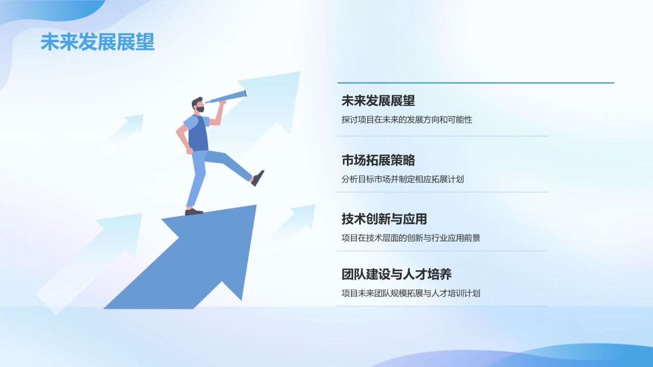 蓝色渐变风大学生互联网+创新创业项目计划书PPT模板