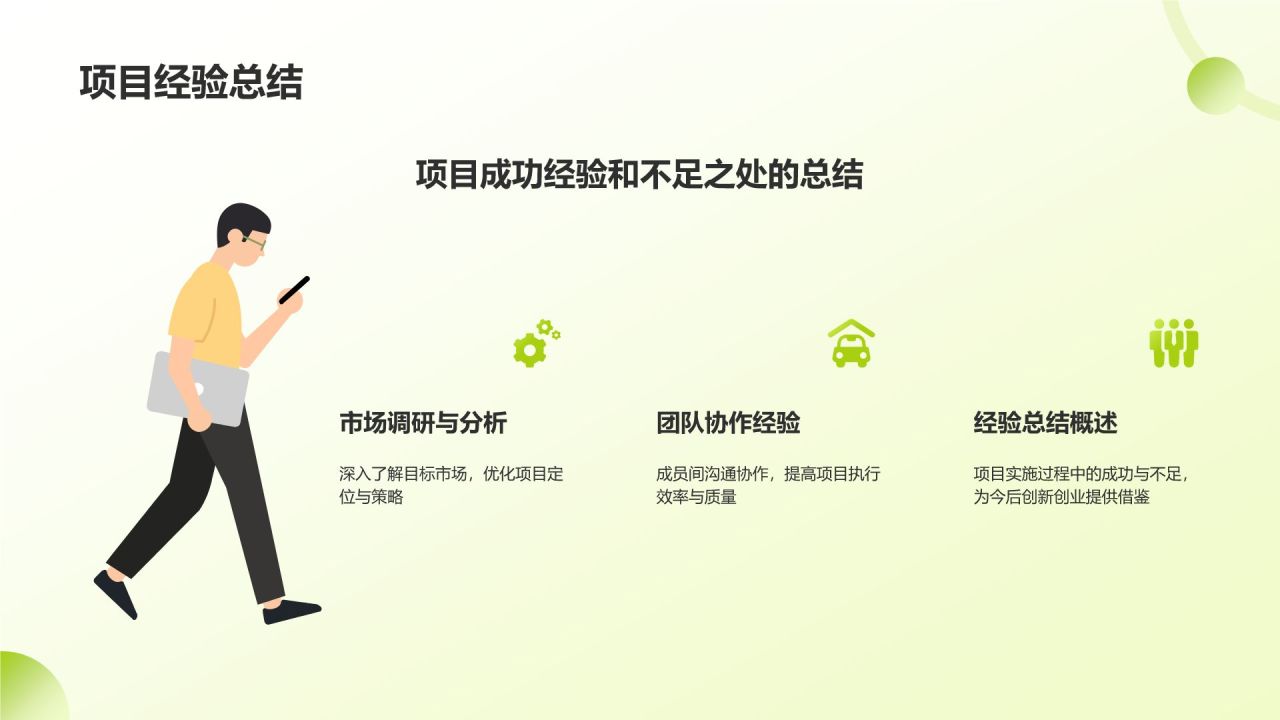 绿色手绘风大学生互联网+创新创业项目计划书PPT模板