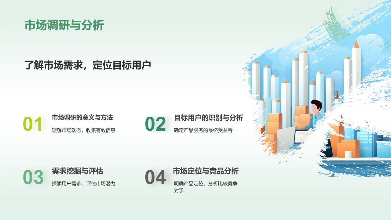 绿色水墨风大学生互联网+创新创业项目计划书PPT模板