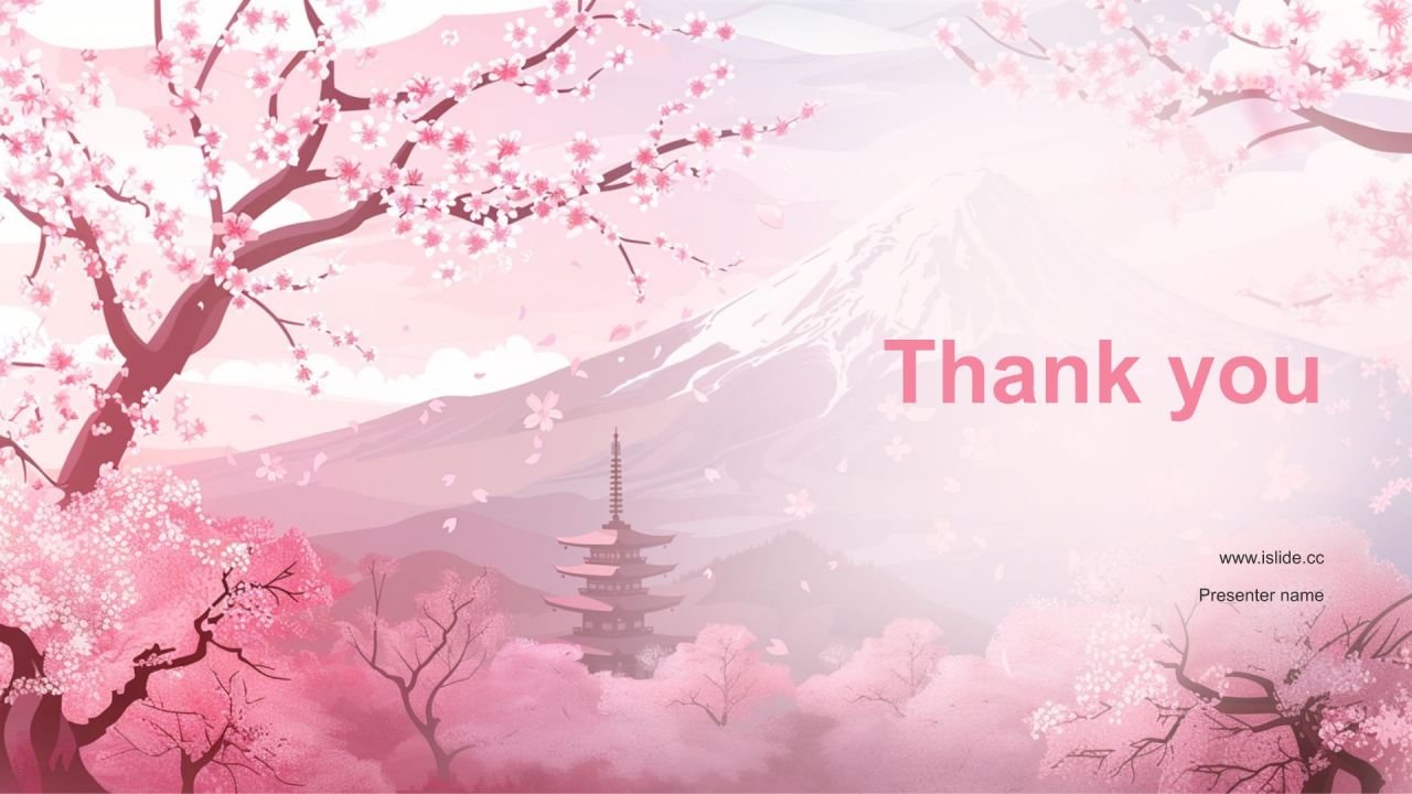 粉色小清新樱花季通用活动策划安排PPT模板